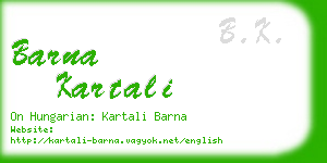 barna kartali business card